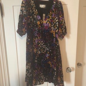 Anthropologie Velvet Night-Out Dress - floral